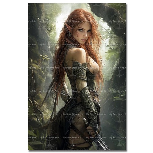 Red haired forest - forest, warrior